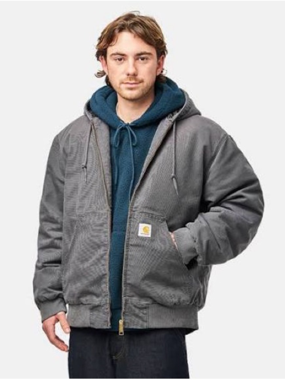 CARHARTT SZ XL LOOSE FIT GREY Iconic J140 Firm Duck Active JACKET